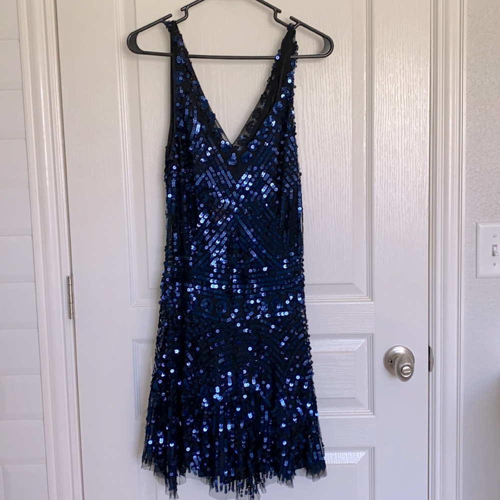 Free People blue sequin dress